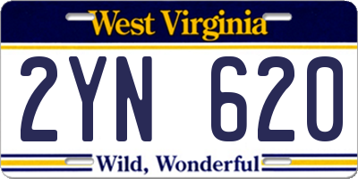 WV license plate 2YN620