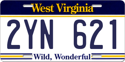 WV license plate 2YN621