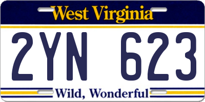 WV license plate 2YN623