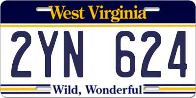 WV license plate 2YN624