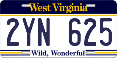 WV license plate 2YN625