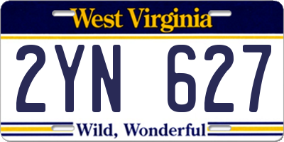 WV license plate 2YN627