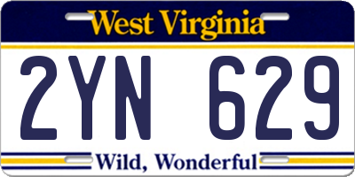 WV license plate 2YN629