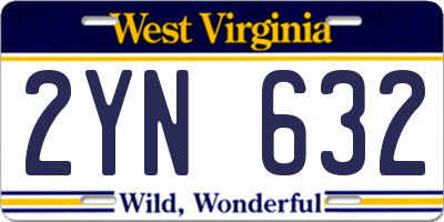 WV license plate 2YN632
