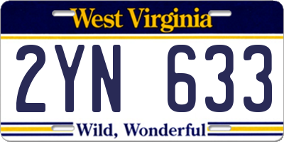 WV license plate 2YN633