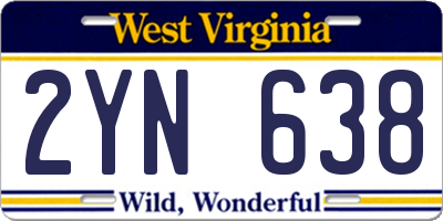 WV license plate 2YN638