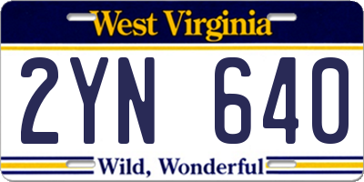 WV license plate 2YN640