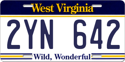 WV license plate 2YN642