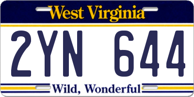 WV license plate 2YN644