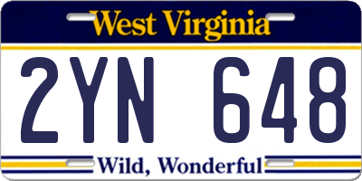 WV license plate 2YN648