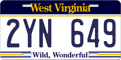 WV license plate 2YN649