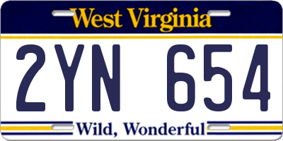 WV license plate 2YN654