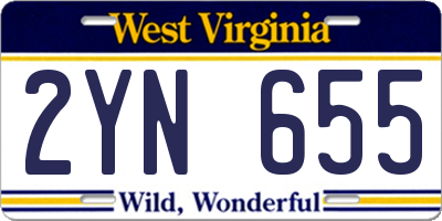 WV license plate 2YN655