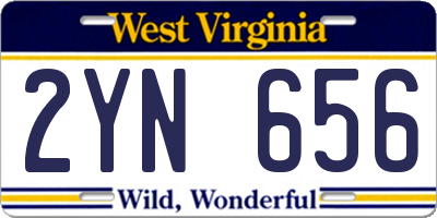 WV license plate 2YN656