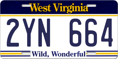 WV license plate 2YN664