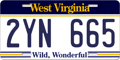 WV license plate 2YN665