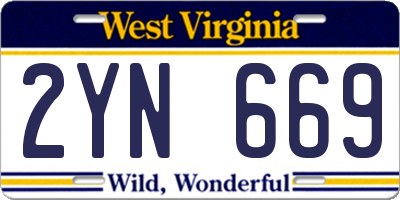 WV license plate 2YN669