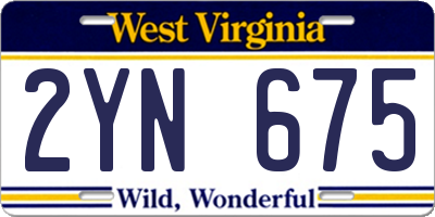 WV license plate 2YN675