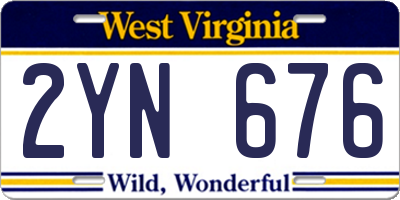 WV license plate 2YN676