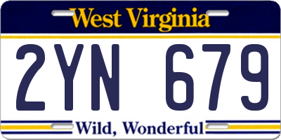WV license plate 2YN679