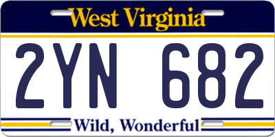 WV license plate 2YN682