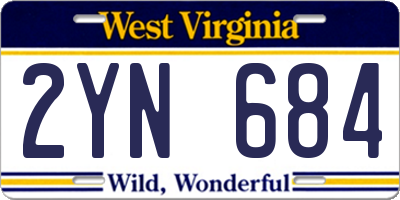 WV license plate 2YN684