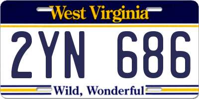 WV license plate 2YN686