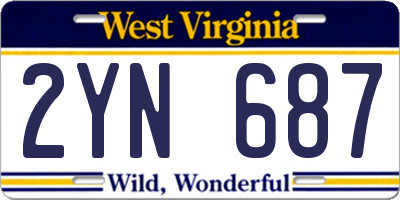 WV license plate 2YN687