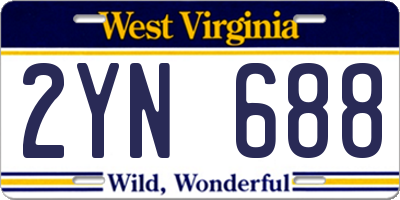 WV license plate 2YN688
