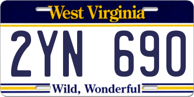WV license plate 2YN690