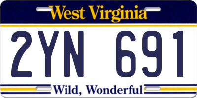 WV license plate 2YN691