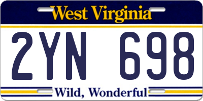 WV license plate 2YN698