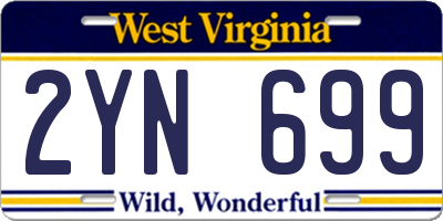 WV license plate 2YN699