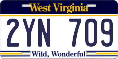WV license plate 2YN709