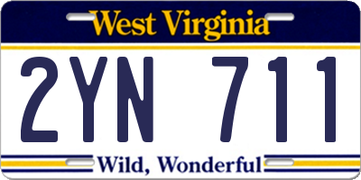 WV license plate 2YN711