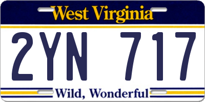 WV license plate 2YN717