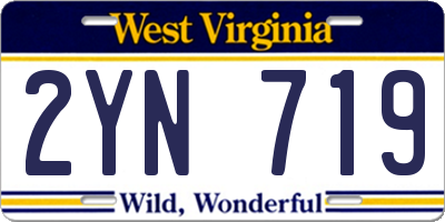 WV license plate 2YN719