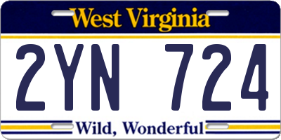WV license plate 2YN724
