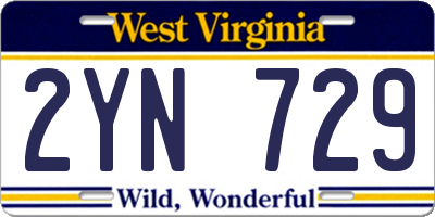 WV license plate 2YN729