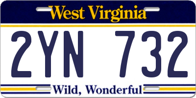 WV license plate 2YN732