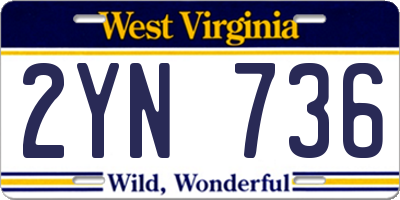 WV license plate 2YN736