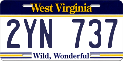 WV license plate 2YN737