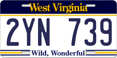 WV license plate 2YN739