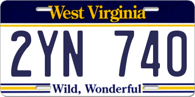 WV license plate 2YN740