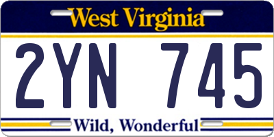 WV license plate 2YN745