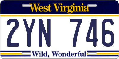 WV license plate 2YN746