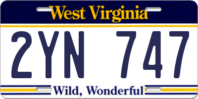 WV license plate 2YN747