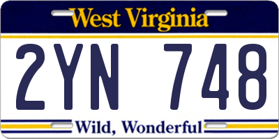 WV license plate 2YN748
