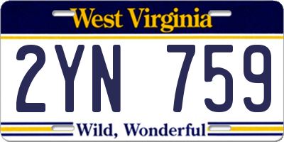 WV license plate 2YN759