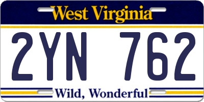WV license plate 2YN762